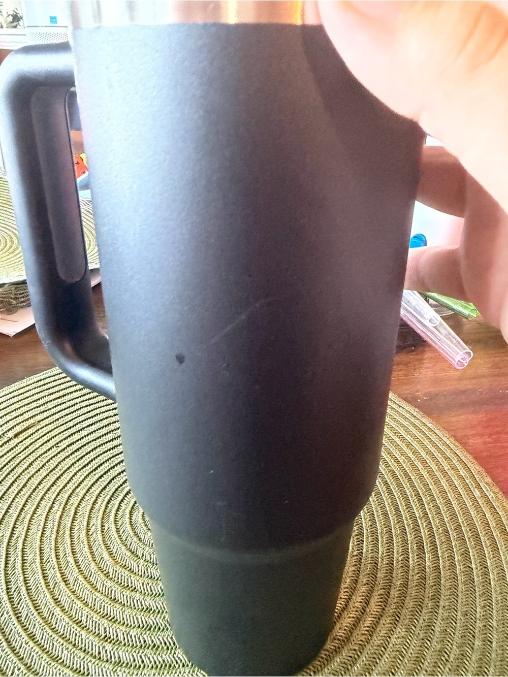 Stanley Black Travel Tumbler with Handle and Clear Straw Lid - Picture 4 of 8
